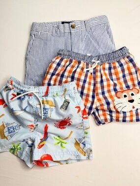 Janie Jack, Polo & Smock Monkey Preppy 3 Piece Short & Swimsuit Bundle Size 2T